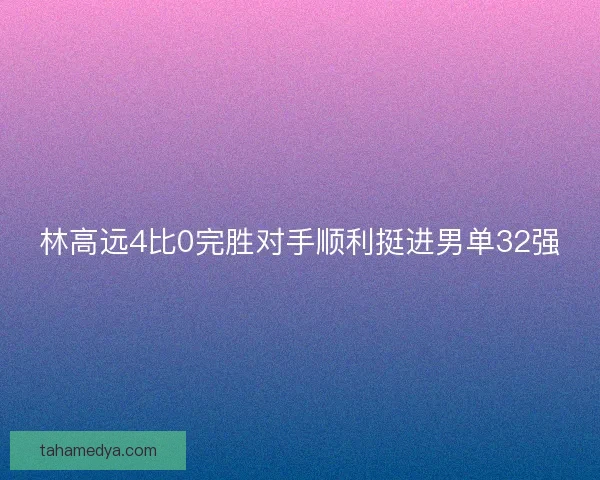 林高远4比0完胜对手顺利挺进男单32强