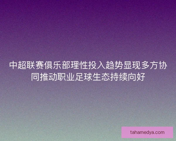 中超联赛俱乐部理性投入趋势显现多方协同推动职业足球生态持续向好